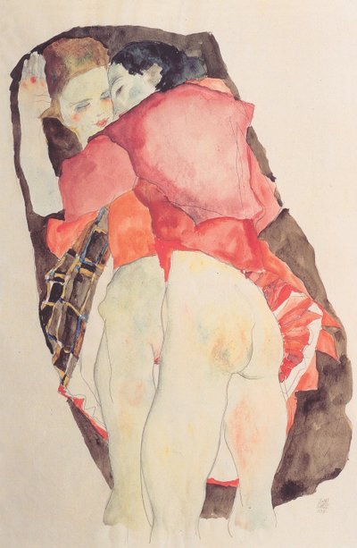 Two Girls by Egon Schiele